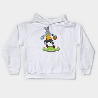 Rabbit as Basketball player with Basketball Kids Hoodie